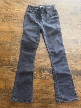 Forever 21 Black Lace-Up Flare Jeans